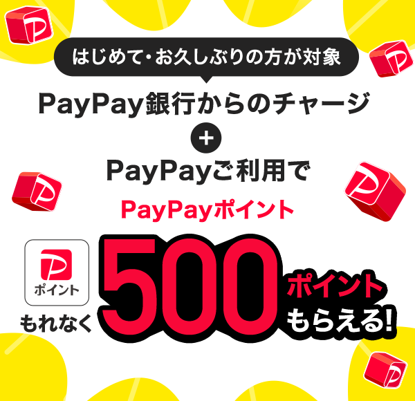 ͂߂āEvԂ̕Ώ PayPays̃`[W { PayPaypPayPay|CgȂ500|Cg炦I