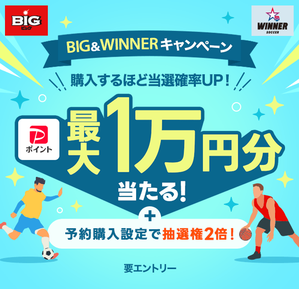 BIGWINNERLy[ wقǓImUPI PayPay|Cgő1~I {\wݒŒI2{I vGg[
