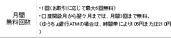 Ԗ 1񖳗iɉčő6񖳗j J݌痂X܂ł́A3܂ŖBi䂤sATM̏ꍇ́Aԑтɂ105~܂210~j