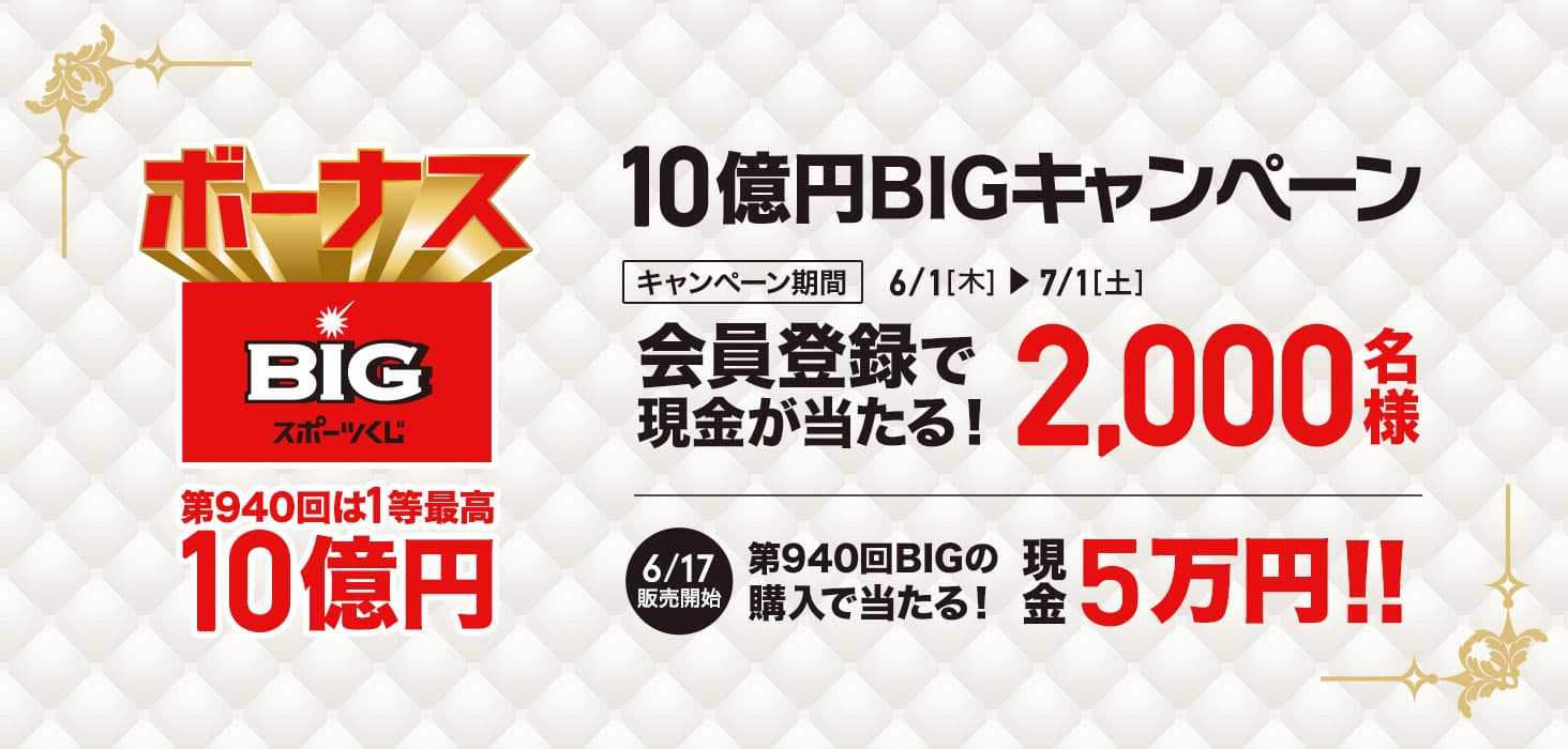 9401ō10~ 10~BIGLy[ Ly[ 61iؗjj71iyjj܂ o^2,000lɌI 617̔Jn940BIG̍wœI 5~!!