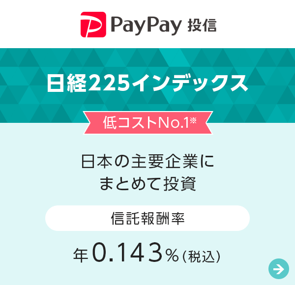 日経225インデックス 日本の主要企業にまとめて投資 信託報酬率：年0.143％（税込）